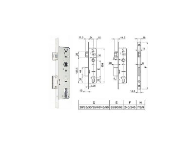 EURO-PVC FAB 92/35/16 střelka hl.50