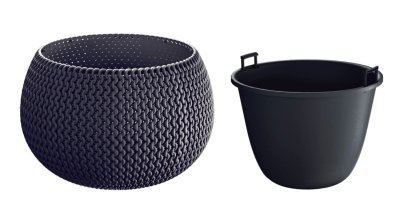 Květináč SPLOFY BOWL s vkladem 37 cm - barva: antracit