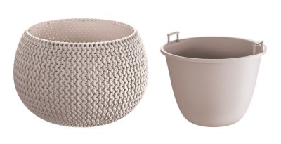 Květináč s vkladem SPLOFY BOWL 47,8 cm - barva: mocca