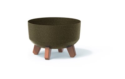 Květináč GRACIA LOW ECO WOOD 38 cm - barva: káva ECO