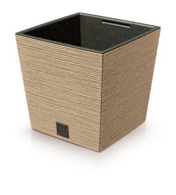 Květináč FURU SQUARE LOW ECO WOOD 24 cm - barva: naturo ECO