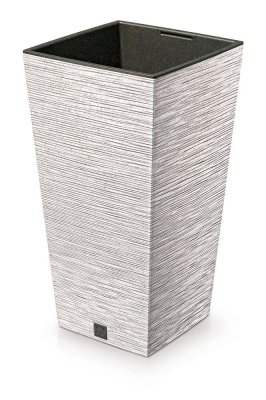 Květináč FURU SQUARE ECO WOOD 20 cm - barva: bílá ECO