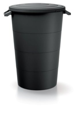 Plastová nádoba s úchyty SMOOTH recyklovaně černá 160l